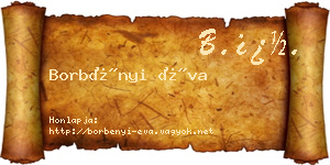 Borbényi Éva névjegykártya