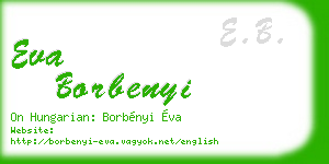 eva borbenyi business card